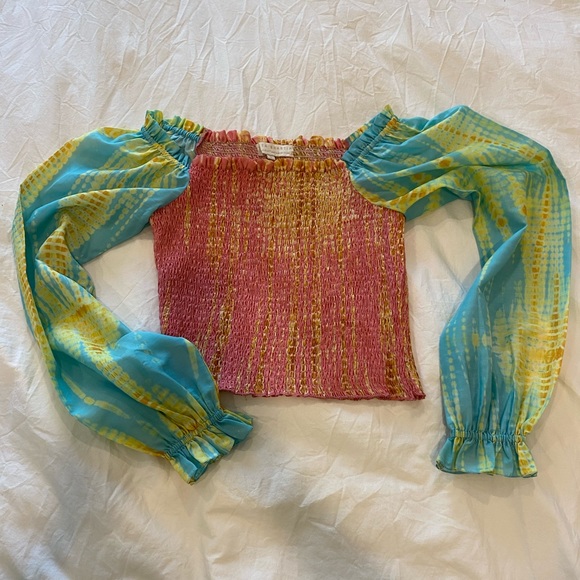 Anthropologie Kavita Bhartia smocked tie dye top - Picture 3 of 8